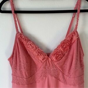 Soma Pink Floral Lace Chemise nightgown slip dress